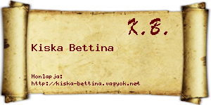 Kiska Bettina névjegykártya